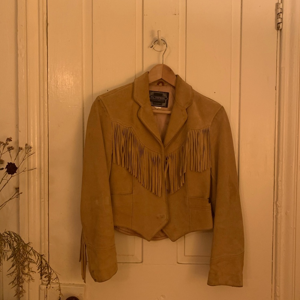 Vintage fringe suede leather jacket